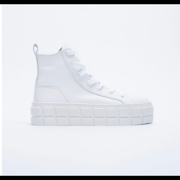 BRAND NEW!!!!! ZARA LEATHER PLATFORM SNEAKERS - Picture 2 of 5